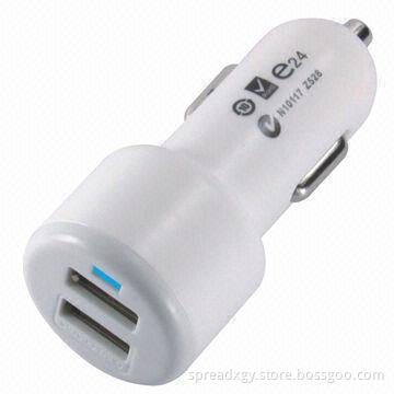 Travel Car Charger with 2 USB Ports, High Quality